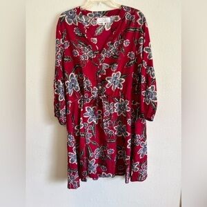 Margaux Riviera Womens longsleeve cinch Waist
Tie Tassel Midi Dress Size 1X